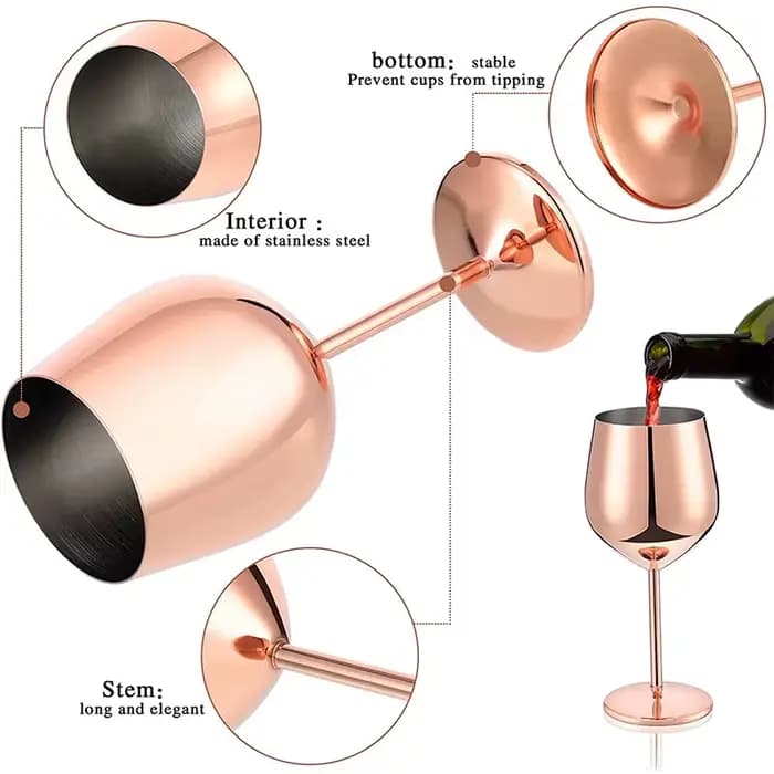 Verre à Cocktail Nordique en Acier Inoxydable, Grand, Durable, Champagne, Extérieur, Métal, Jus Rouge, Vin, Tasse Créative pour Bar, ixet Maison