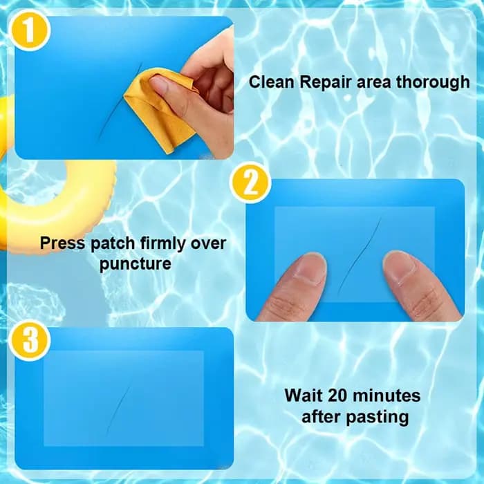 Patch de réparation de piscine, autocollants imperméables auto-adhésifs pour réparation de revêtement de piscine, 10 pièces