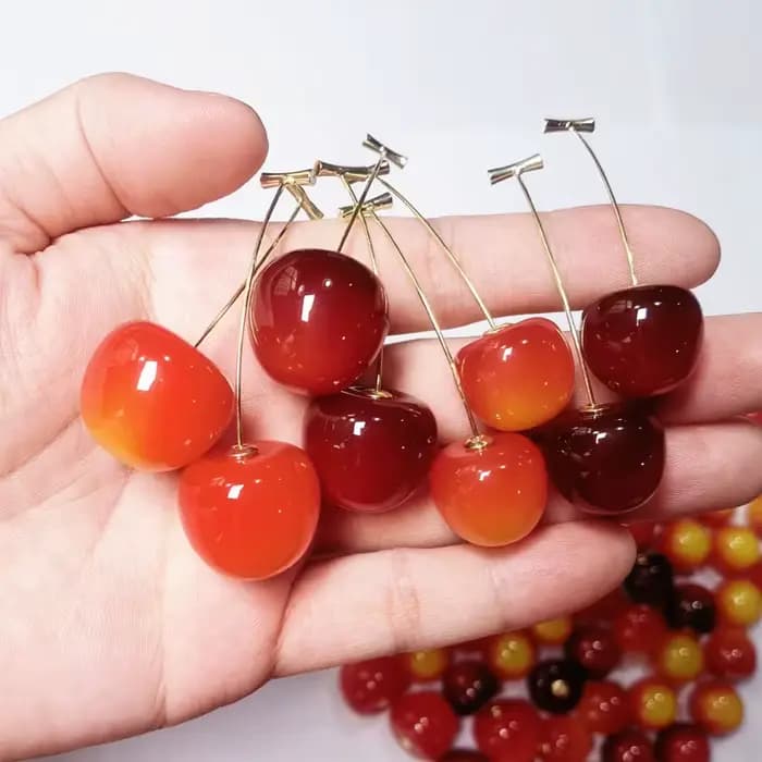 Y2K-Boucles d'Oreilles Mignonnes, Petites, Fraîches, Douces, Belles, Cerises, Pendentif Fruit, Rouge, Aucune, Breloque, Bijoux, Cadeaux, ix