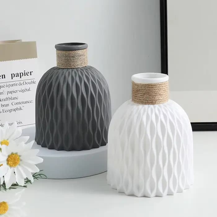 Vase à fleurs en plastique avec UL, pot de fleurs bricolage, porcelaine de salon, articles de fleurs, ornements de décoration pour la maison