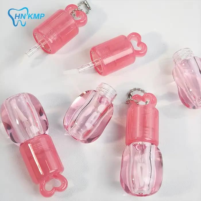Tubes de brillant à lèvres creux en forme de cœur, dégradé de couleur, grande baguette, brosse, bouteilles d'huile, Tube vide de brillant à lèvres, conteneurs de bouteilles de rouge à lèvres