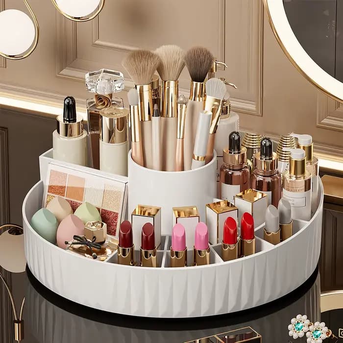 Boîte de rangement cosmétique rotative