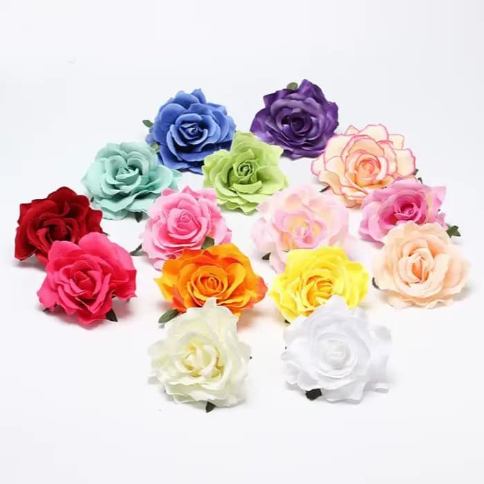 Fleurs de flamenco pour cheveux, coiffe DIY pour mariée, fleurs de rose rouges en tissu floqué, épingles à cheveux, pinces à cheveux, accessoires de fête pour cheveux