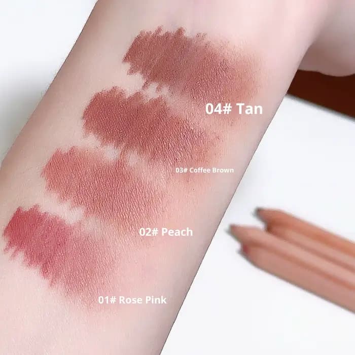 Crayon à lèvres en bois en forme de Contour marron nu