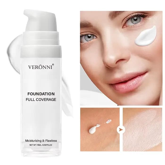 VERONNI fond de teint liquide blanc mat à couverture complète