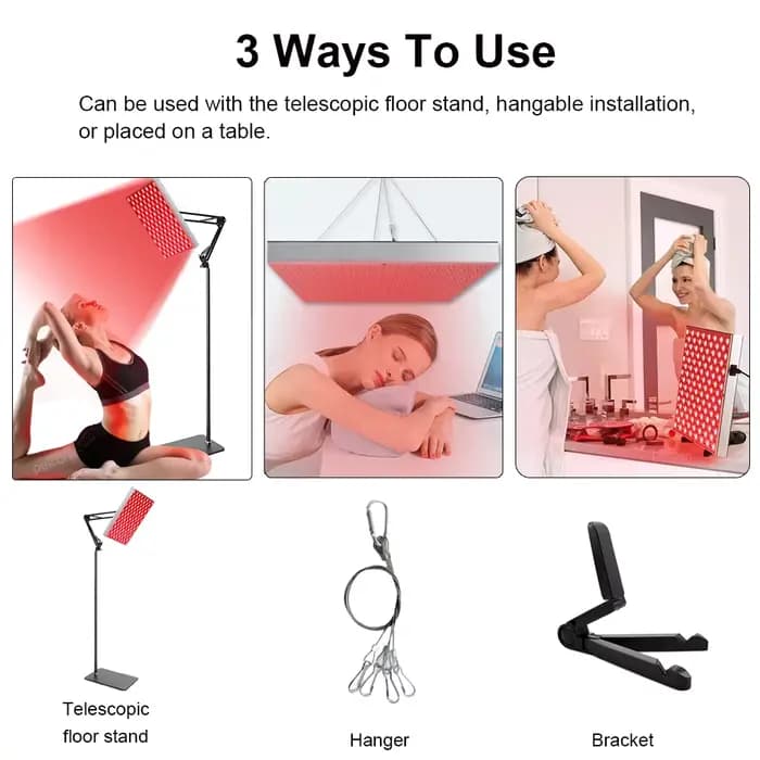 Lampe de luminothérapie rouge pour le visage et le corps 660nm 850nm, thérapie par lumière proche infrarouge, soulagement de la douleur, lampe de luminothérapie rouge pour la maison et le salon