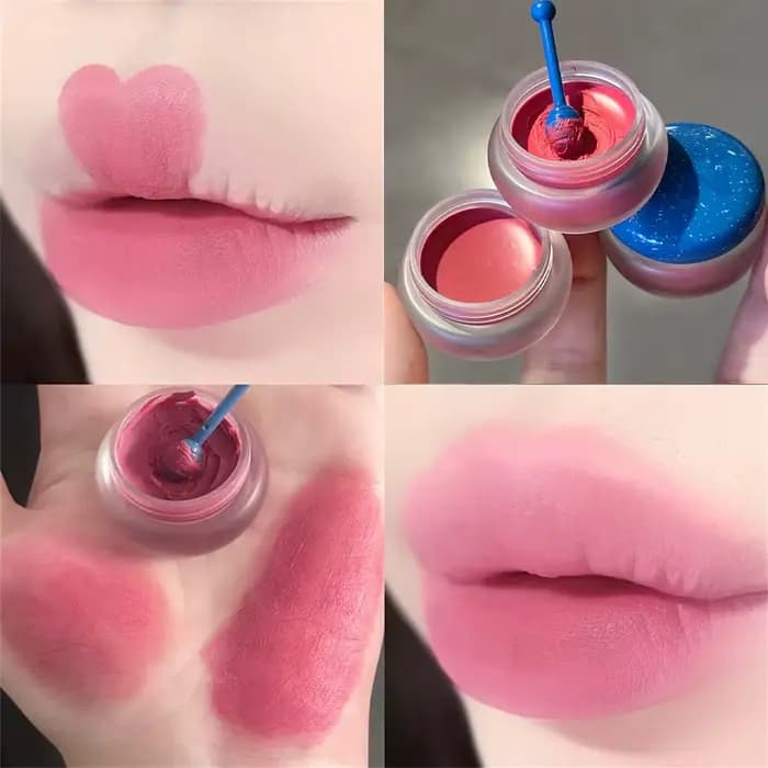 Rose légèrement ivre en conserve boue à lèvres brume rouge