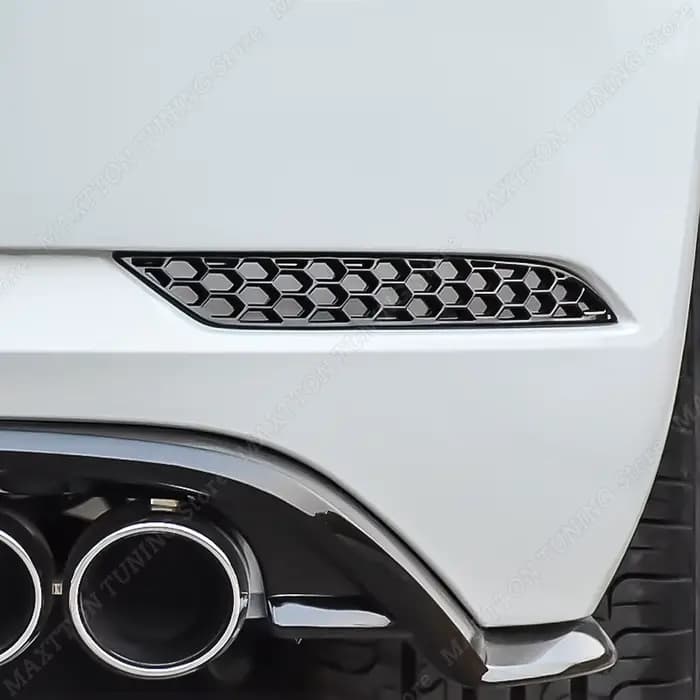 Pour Volkswagen Golf MK7.5 2017-2020 GTI GTD R-Line Hatchback Facelift noir brillant pare-chocs arrière réflecteur insérer ensemble nid d'abeille