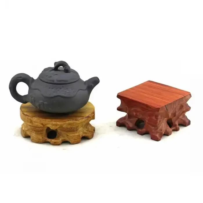 Socle de présentation en bois massif, base ronde ou carrée en bois naturel pour figurine, statue de Bouddha, vase, pierre, bonsaï, décoration intérieure