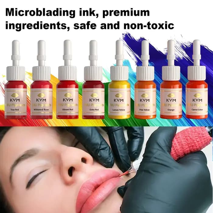 KVM 8 couleurs 5ML encre de tatouage pour les lèvres encres de Microblading maquillage Semi Permanent Pigment