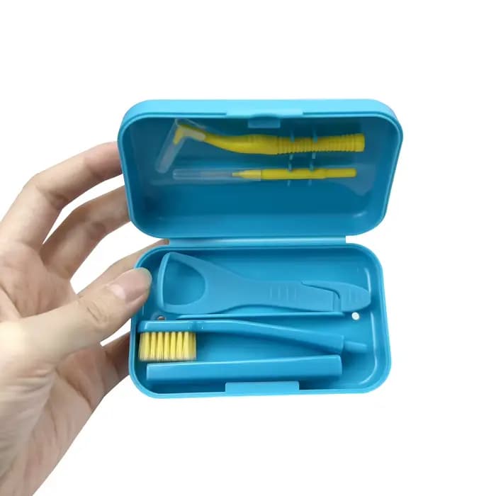 Livres buccaux-Analyste de soins avec brosse à dents, brosse interdentaire, grattoir à langue, boîte portable, outils d'hygiène buccale orthodontique, chaud