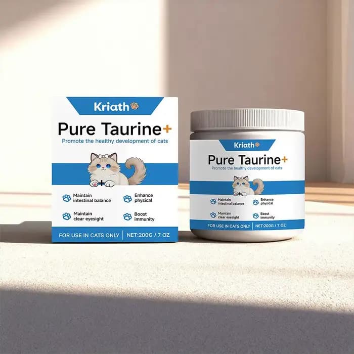 Poudre de taurine pour chats, formule douce, soutient la santé cardiaque et la vision, santé globale, complément alimentaire quotidien pour le confort et le bien-être