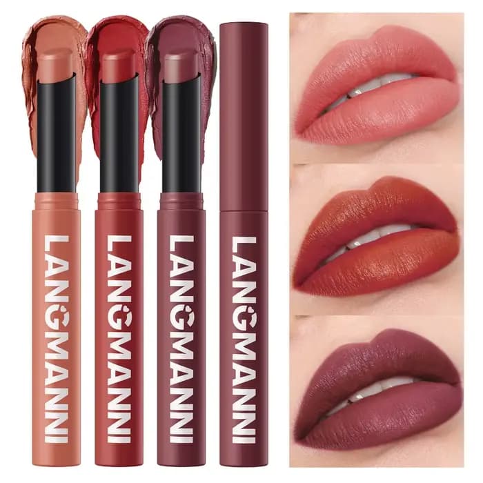 Nouveau rouge à lèvres mat nu imperméable longue durée Rotation bâtons