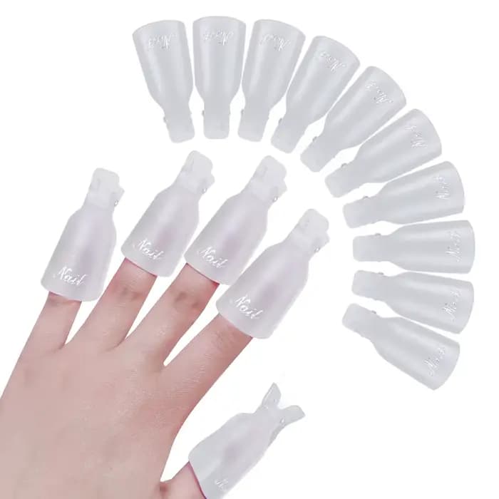 10 pièces/sac coloré acrylique manucure Art trempé capuchon pince nettoyage des ongles manucure Uv Gel vernis à ongles trempé emballage outil doigt