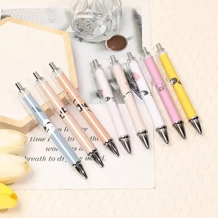 Kawaii KPOP hommes équipe dessin animé animaux motif encre noire Gel stylo mécanique crayon stylo à bille pour ventilateur papeterie