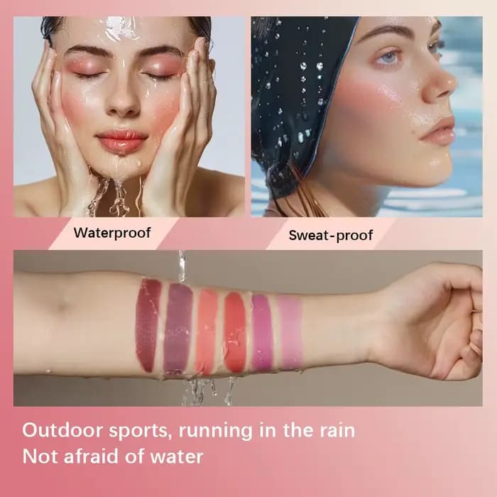 Lakerain 3in1 joue lèvres teinté hydraté Blush bâton imperméable facile couleur Rouge soyeux lisse fard à joues crème mat Contour maquillage
