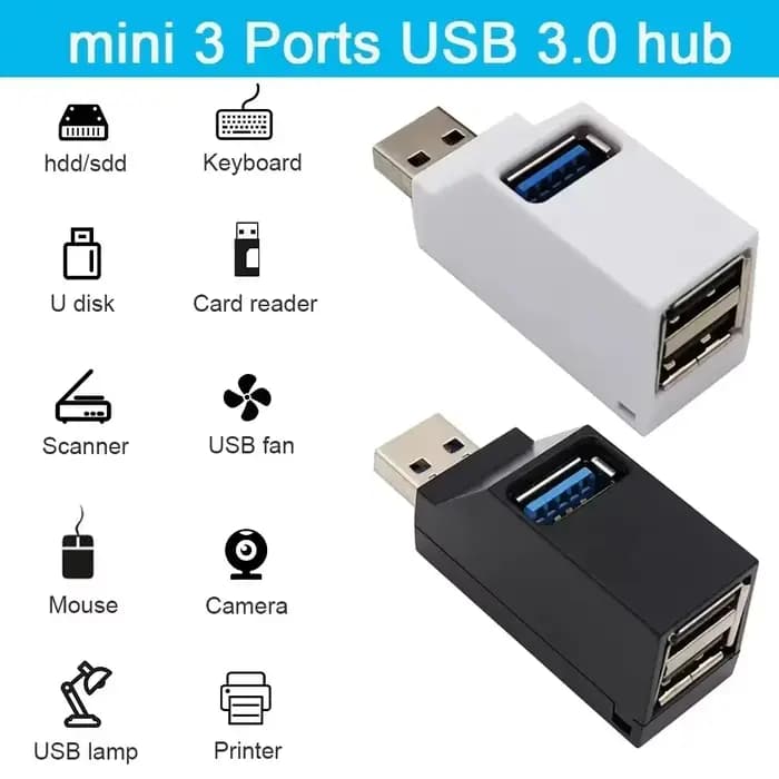 Hubs USB multi-ports USB 3.0 2.0, extension de voiture, séparateur pour ordinateur portable, bureau, lecture multifonction, adaptateur de chargement de disque USB