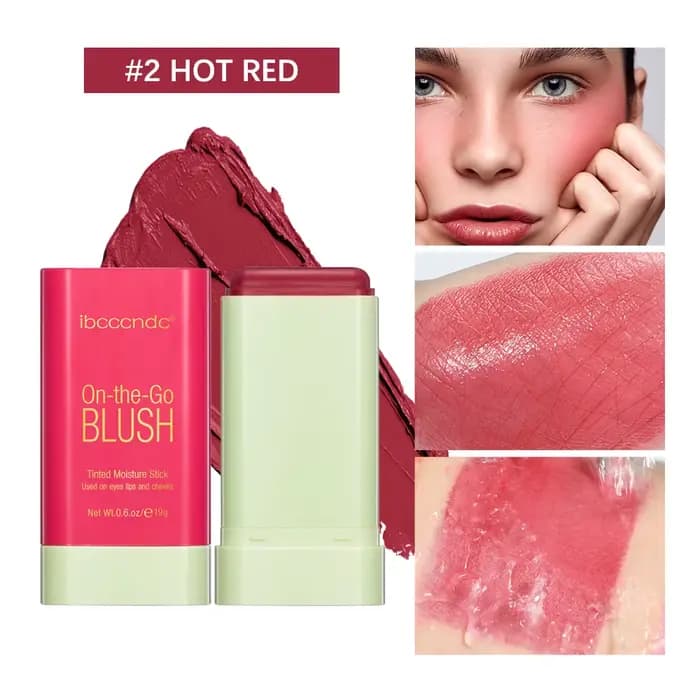 Maquillage fonctionnel Blush Stick couleur facile Rouge fard à joues crème imperméable rendu des couleurs élevé éclaircissant le teint de la peau chaud