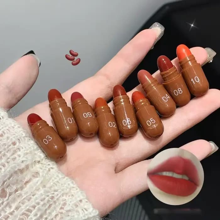 10 couleurs Coco Capsule rouge à lèvres ensemble velours mat imperméable à l'eau glaçure