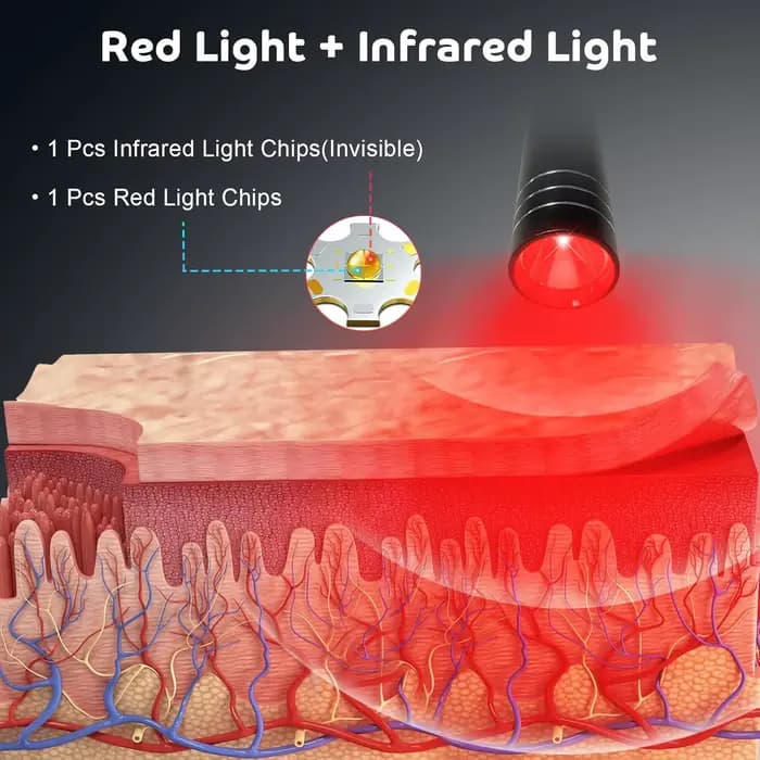 Lampe de thérapie à la lumière rouge 660nm lumière rouge et lampe infrarouge 850nm torche de thérapie avec minuterie Portable LED petite torche soulagement de la douleur corporelle