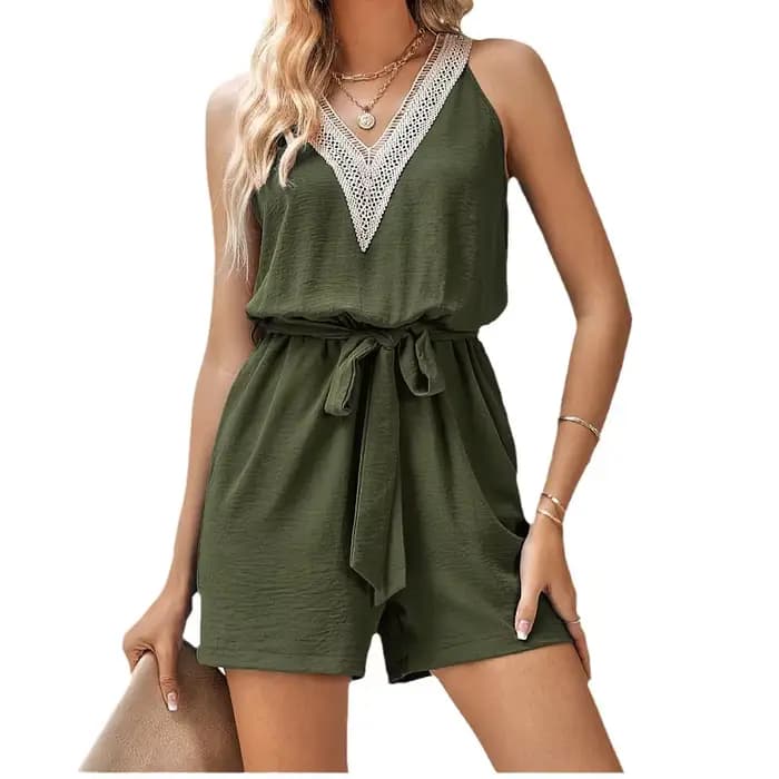 Combinaison pour femme, combinaison une pièce, couleur unie, sans manches, printemps été, streetwear, ensemble assorti