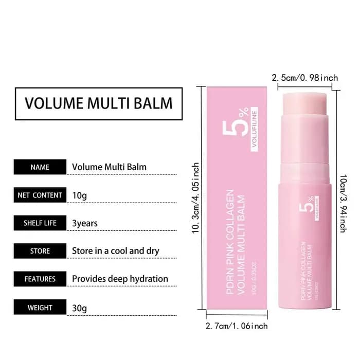 Stick multi-baume au collagène rose avec 5% de Volufiline