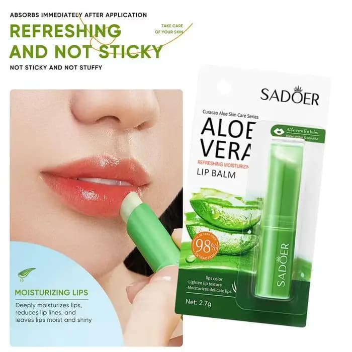 Baume à lèvres réparateur hydratant rafraîchissant à l'aloe vera et aux vitamines