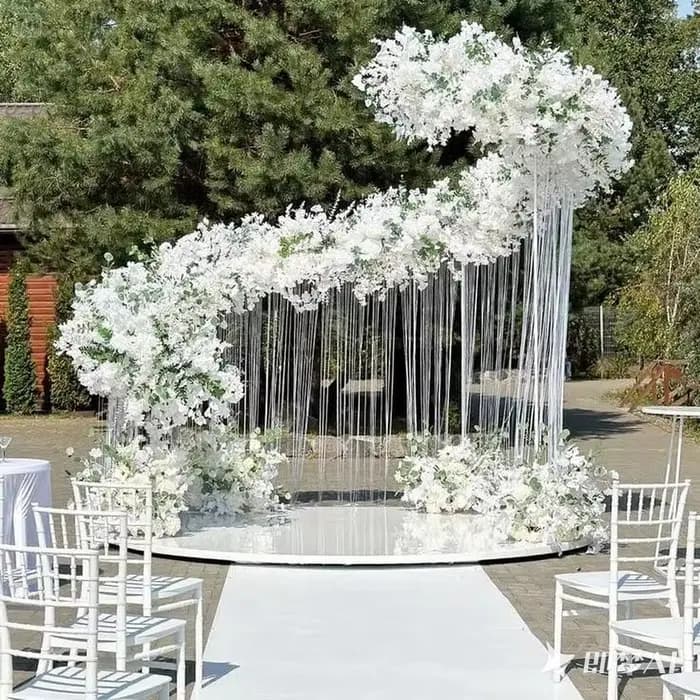 Décoration de fond de scène de mariage, support de fond en métal arqué, décoration de fond en métal