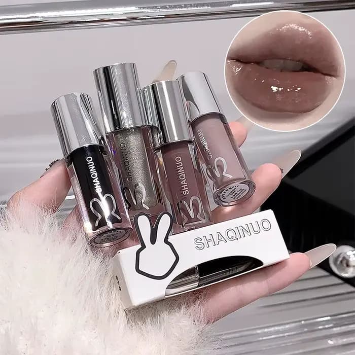 Gloss à lèvres effet miroir nude