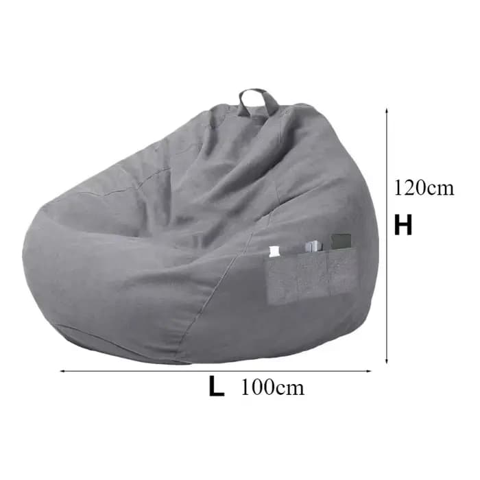 Grande housse de canapé paresseux en lin, siège inclinable, coussin de pouf, 100x120 Cm, sans remplissage, accessoire de meubles de maison confortable