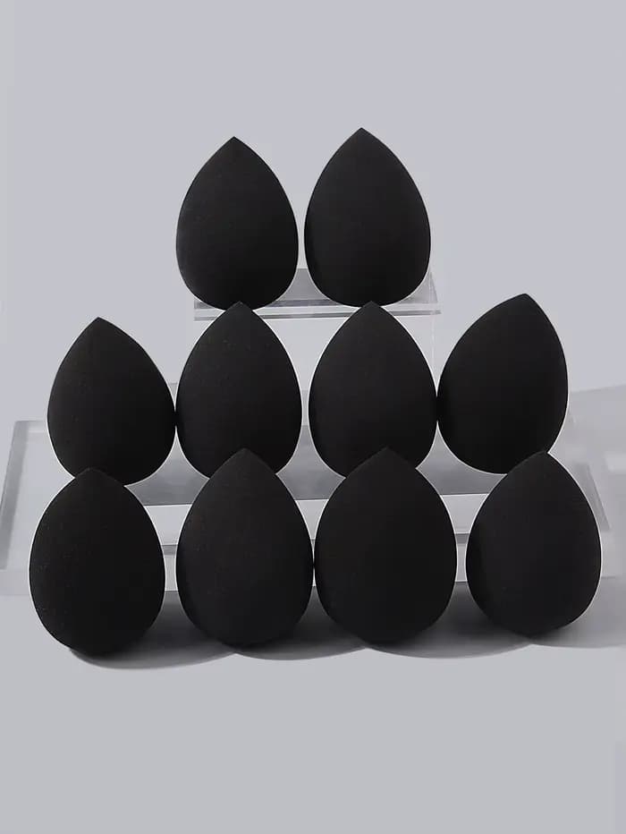 10 éponges de maquillage noires