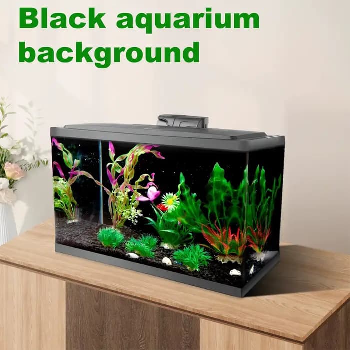 Fond d'aquarium statique adhésif noir, toile de fond pour aquarium, poster d'aquarium, décorations de fond d'aquarium