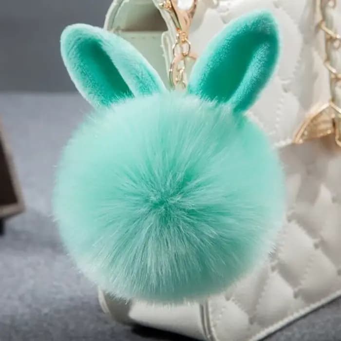 Porte-clés oreilles de lapin pelucheux, chaîne de lapin en fourrure pour femme, breloques de sac, porte-clés de voiture, pendentif, bijoux, nouvelle collection