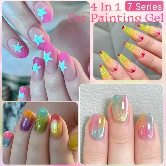 UR SUGAR Gel de Peinture pour Ongles 9 Couleurs/1 Groupe, Macaron Printemps-Été 4-en-1, Idéal pour le Dégradé et le Stamping