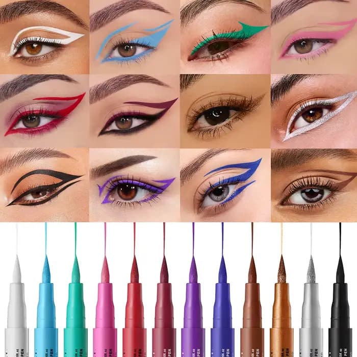 Eyeliner liquide rouge violet 12 couleurs