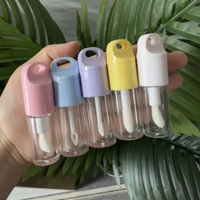 [GLOW] 1 pièces mignon grande baguette de brosse Transparent 4ml Tube de brillant à lèvres en plastique rond vide