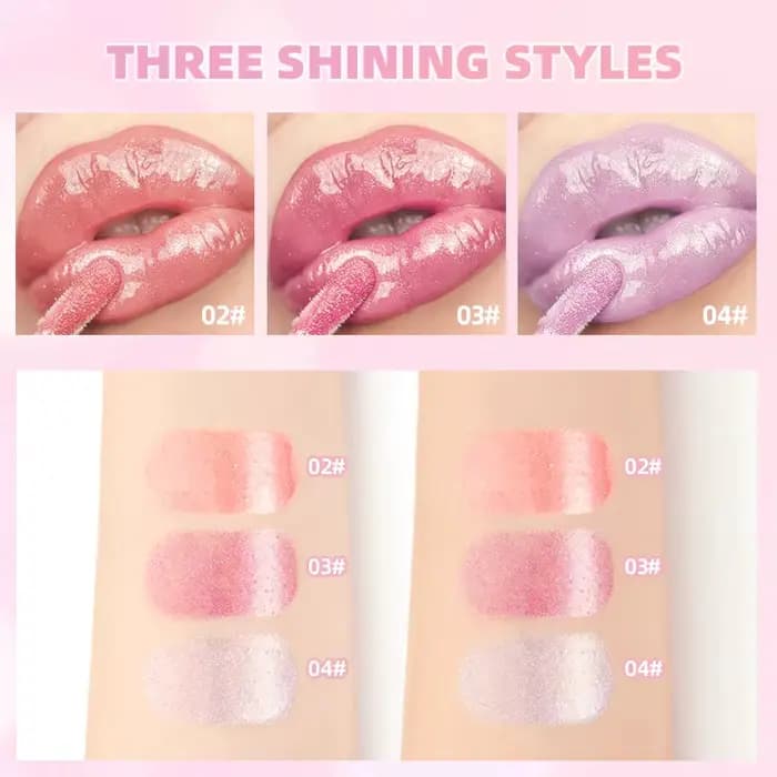 Huile à lèvres nacrée rose corail teinte effet