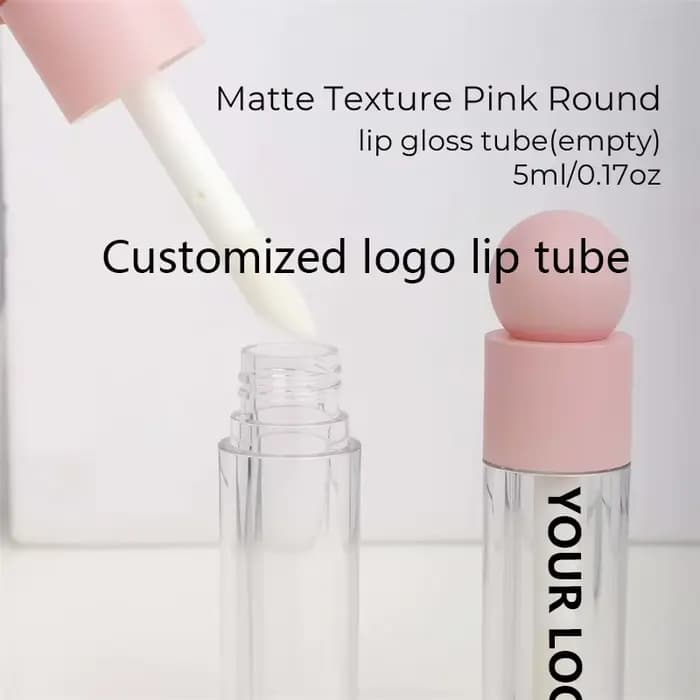 【Personnalisation du logo】 50 pièces 5 ml tube de brillant à lèvres transparent tête ronde