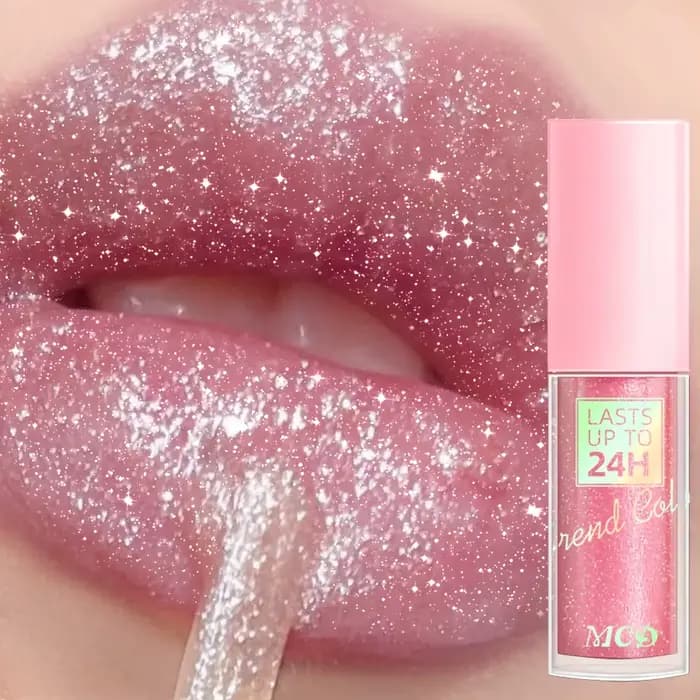 Rouge à lèvres liquide imperméable à paillettes 18 couleurs