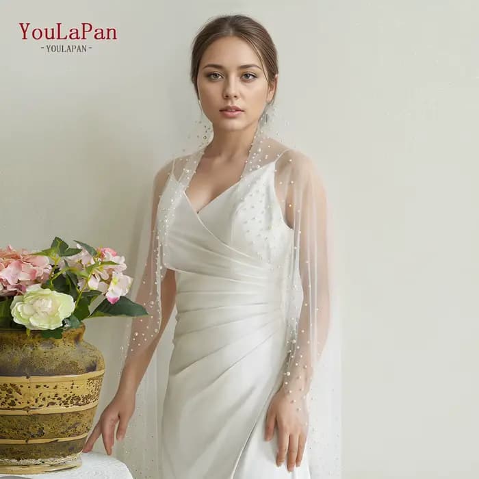 YouLaPan V275 classique femmes doigt perle voile monocouche voile de mariage avec peigne et bord affichage petite amie proposition voile