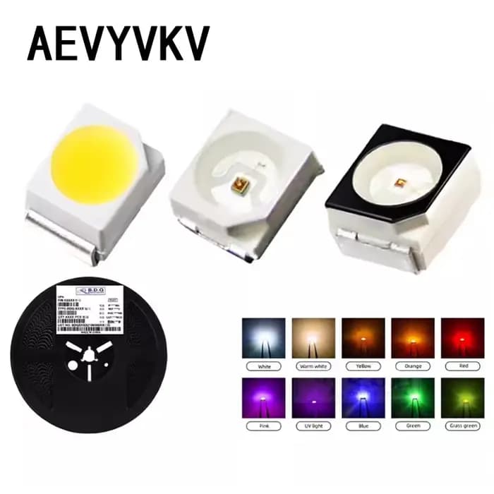 100 pcs/lot Diodes LED SMD 3528 1210 Diode SMD LED Diodo Kit vert rouge blanc chaud glace bleu jaune rose violet-UV Orange rvb
