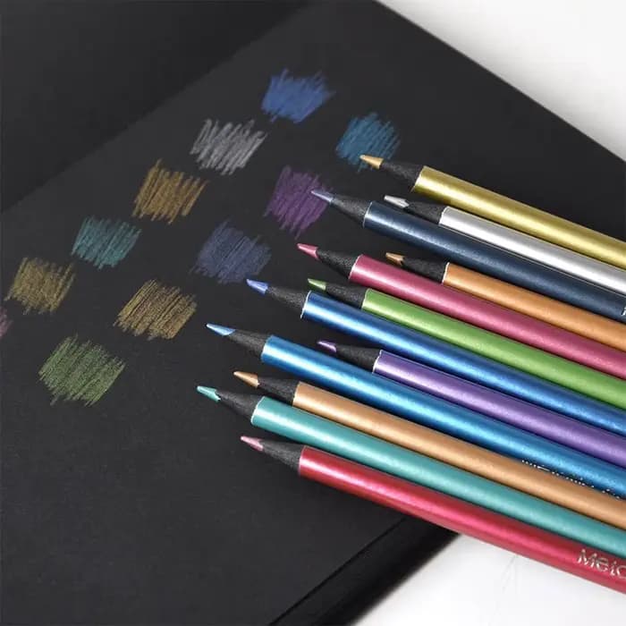 Crayons de couleur métalliques, 12 couleurs, pour dessin, croquis, fournitures d'art professionnelles, coloriage, peinture DIY, peinture à domicile, graffiti