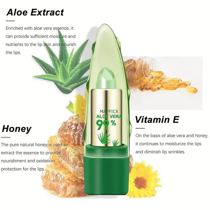 Rouge à lèvres à changement chaud à l'aloe vera pour une protection