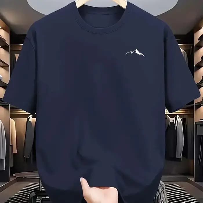 Nouveau T-shirt à col rond au toucher naturel, T-shirt respirant pour homme, T-shirt au style créatif, T-shirt décontracté à séchage rapide, T-shirt pour homme