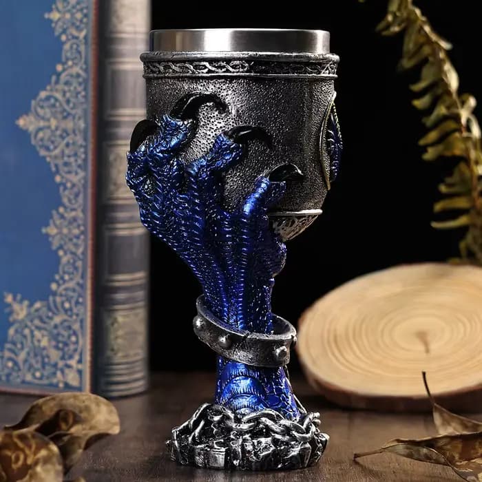 Gobelet griffe de dragon en acier inoxydable, insert gothique rétro, calice en verre à vin Trink Kelch, 2024