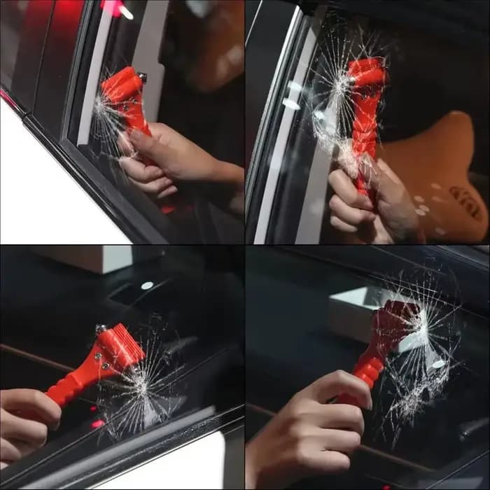 Marteau de sécurité d'urgence pour voiture, marteau d'urgence pour évasion, coupe-ceinture de sécurité, brise-vitre, marteau rouge de sauvetage pour voiture