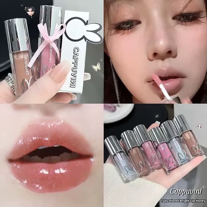 Brillant à lèvres brillant rose clair à l'eau