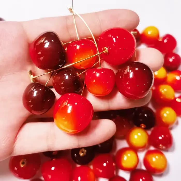 Y2K-Boucles d'Oreilles Mignonnes, Petites, Fraîches, Douces, Belles, Cerises, Pendentif Fruit, Rouge, Aucune, Breloque, Bijoux, Cadeaux, ix