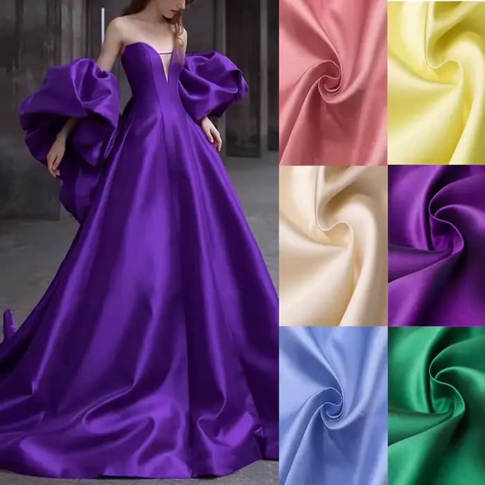 Robe de Mariée en Tissu Sergé de Couleur Champagne Violet, Vêtement de Styliste en Satin, Couture au Mètre