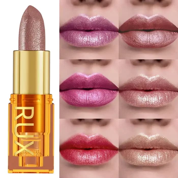 Rouge à lèvres métallique brillant à paillettes audacieuses et intenses